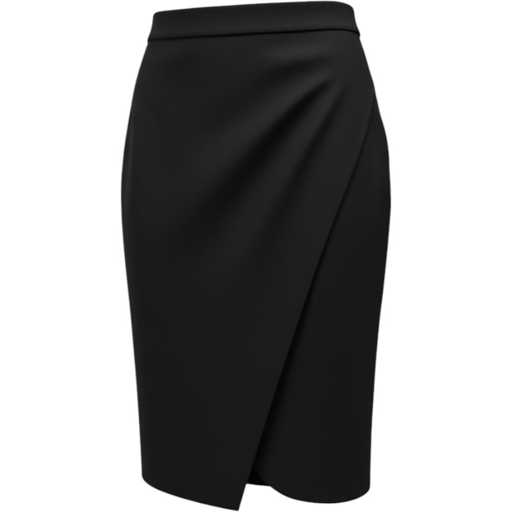 Banana Republic Sloan Pencil Skirt Black‎ Wrap Front Asymmetrical 4P NEW